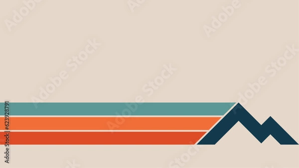 Obraz Retro Lines Background in Mountain shape