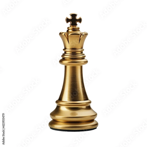 Fototapeta King chess piece. isolated object, transparent background