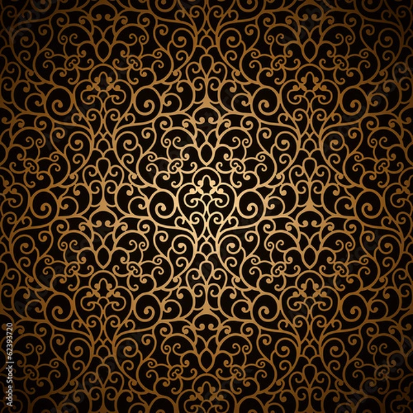 Obraz Vintage gold seamless arabesque pattern