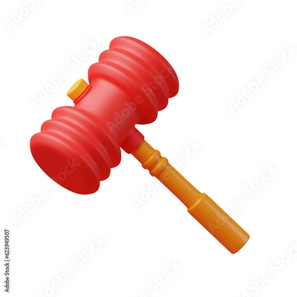 Obraz Hammer toy with fun color 3d rendering icon for website or app or game. Fun and simple Hammer toy