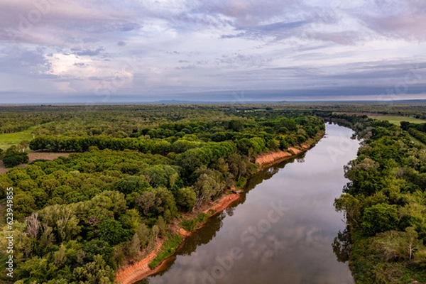 Fototapeta Clouds building over the Daly River