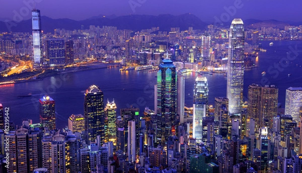 Obraz Hong Kong Victoria Harbor at Night