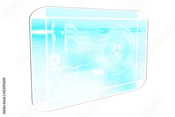 Fototapeta Digital png illustration of digital screen with scope scanning on transparent background