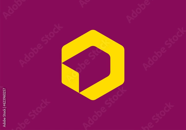 Fototapeta Minimalist hexagon unveils an arrow, its simplicity exquisitely arranged within the captivating void of negative space