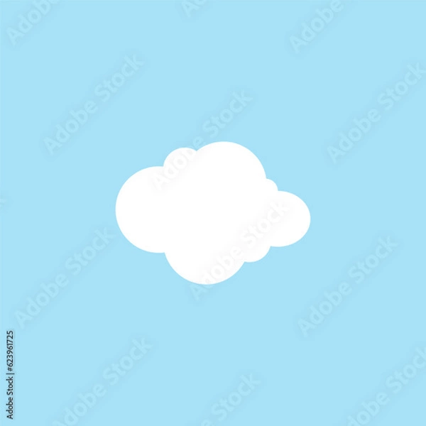 Fototapeta Cloud. Abstract white cloudy set isolated on blue background. Vector illustration