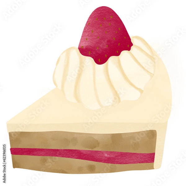 Obraz Cake cream with strawberry