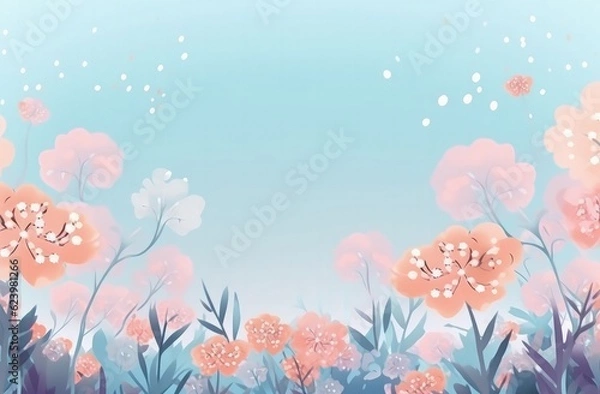 Fototapeta Abstract art flowers background for web design, Generative AI