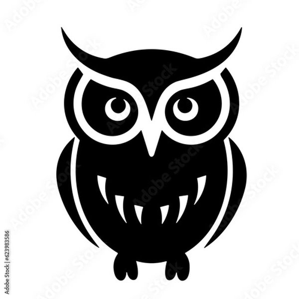 Fototapeta black owl icon vector 