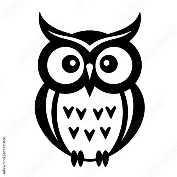 Fototapeta black owl icon vector 