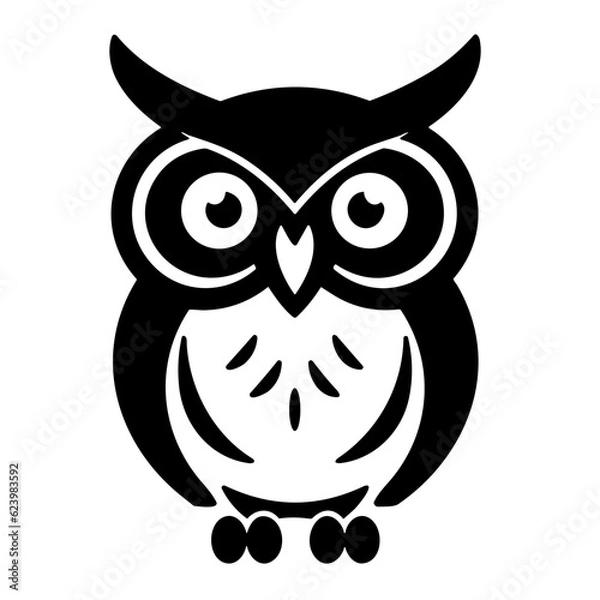 Fototapeta black owl icon vector 