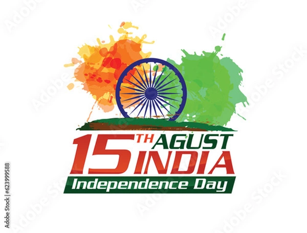 Fototapeta vector festive illustration of independence day in India celebration on August 15. vector design elements of the national day. holiday graphic icons. National day