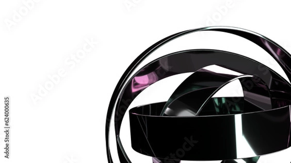 Fototapeta Metal circle rotate on transparent back intro 