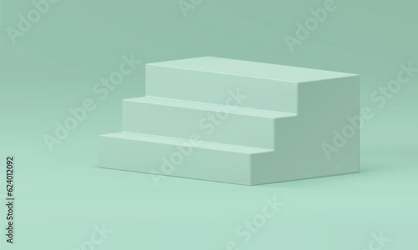 Fototapeta 3d staircase steps podium climbing geometric structure stage award arena realistic vector