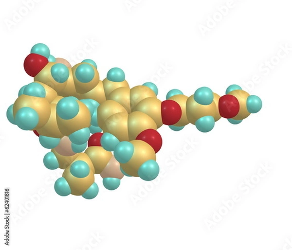 Fototapeta Aliskiren molecular structure isolated on white
