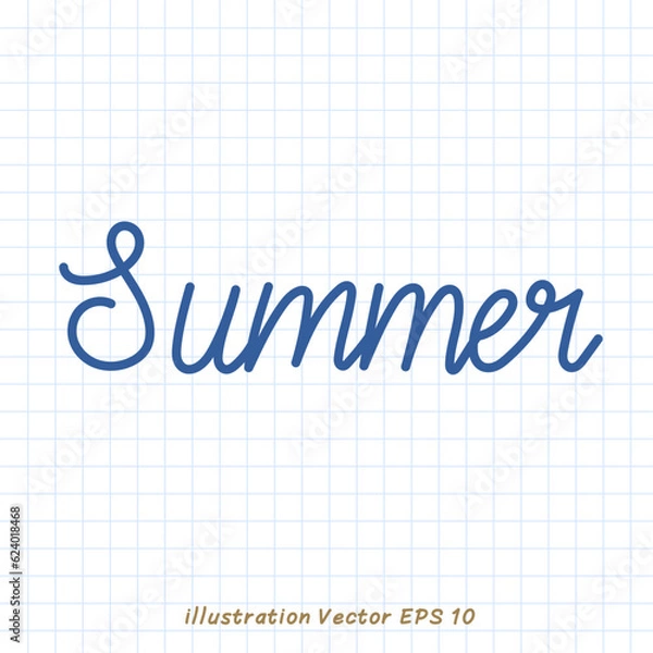 Fototapeta Summe handwriting on checkered paper,Flat Modern design ,Vector illustration EPS 10
