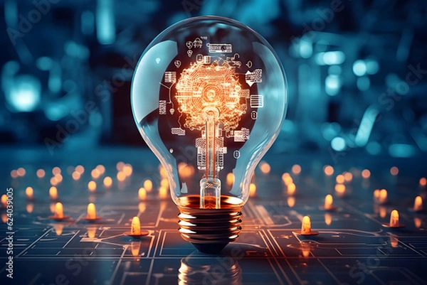 Obraz technology light bulb 