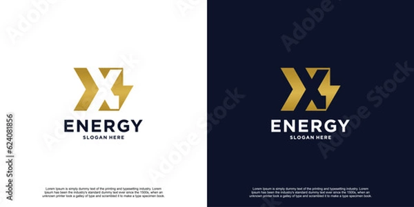 Fototapeta Modern Thunder Initial Logo Design