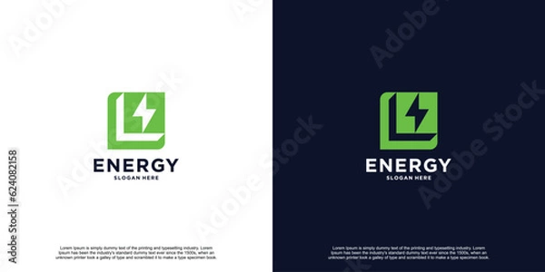 Obraz Luxury Creative Initial Thunder Logo Design