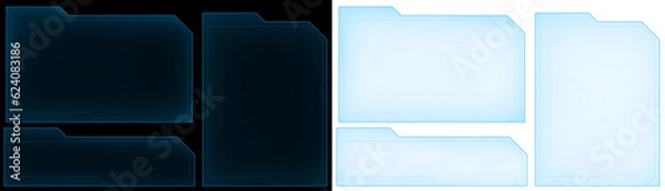 Obraz futuristic folder blue glow transparent background