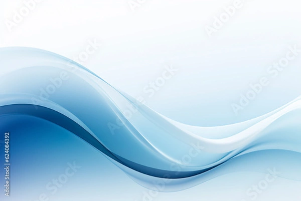 Fototapeta Blue wave. Blue abstract wave flow, abstract design element
