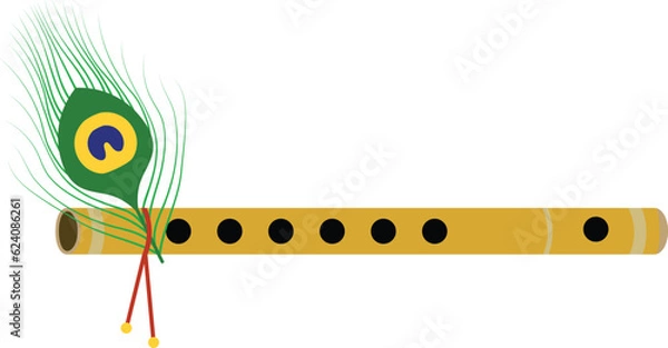 Obraz Krishna Flute vector image or clipart