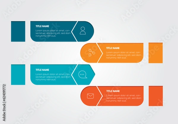 Fototapeta Business infographic four steps design 

