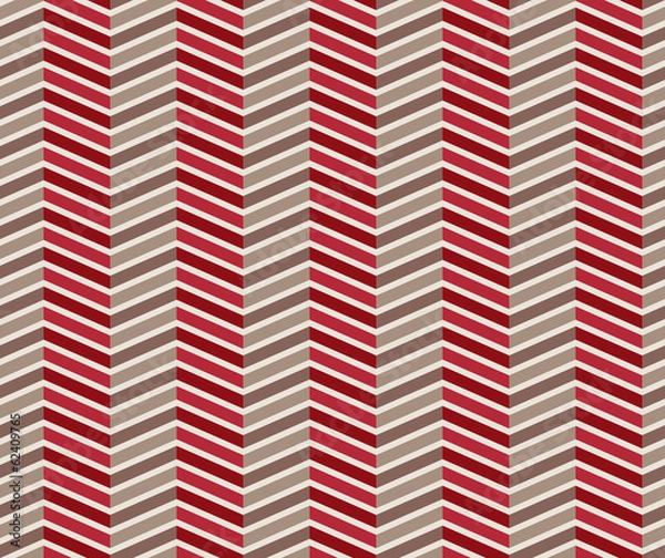Fototapeta Zigzag red and brown seamless pattern