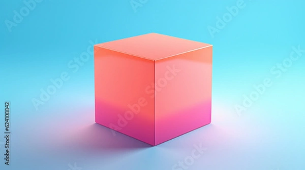 Obraz 3d red cube