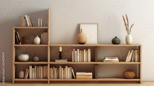 Fototapeta table and shelves
