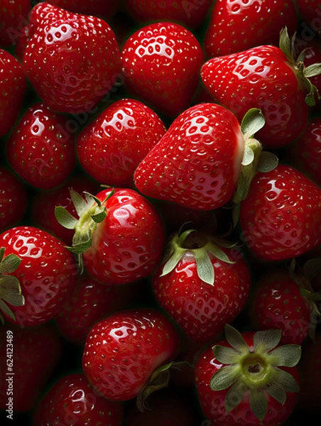 Obraz Red strawberry pattern  (Generative AI)