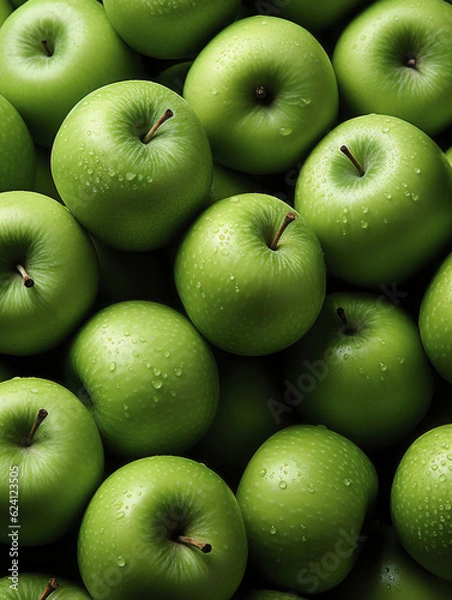 Obraz green apple pattern  (Generative AI)