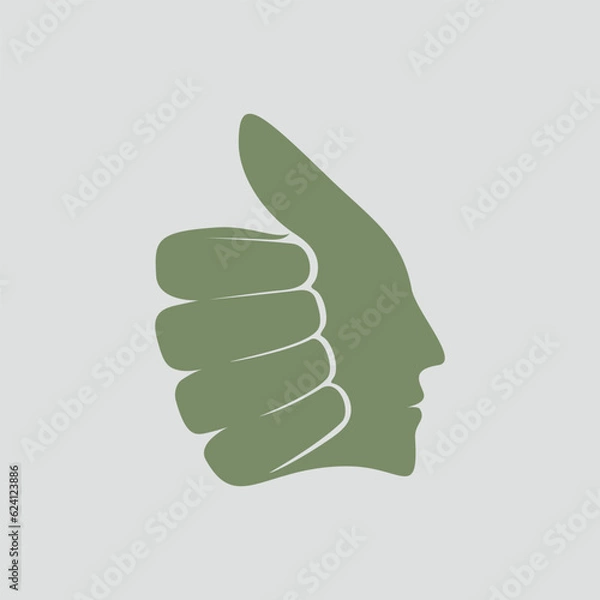 Fototapeta Hand face logo creative modern design
