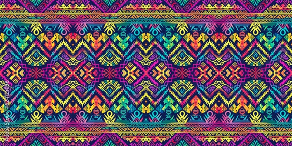 Fototapeta Seamless batik pattern,Seamless tribal batik pattern,and Seamless motif pattern resemble ethnic boho, Aztec,and ikat styles.designed for use in satin,wallpaper,fabric,curtain,carpet,Batik Embroidery