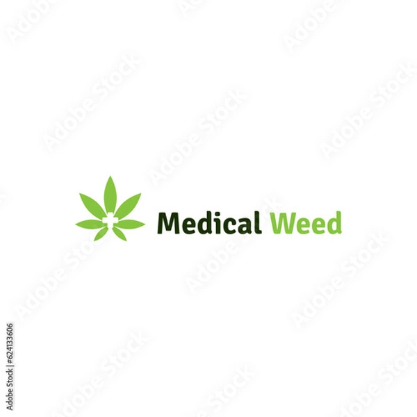 Fototapeta Medical Symbol With Marijuana Logo