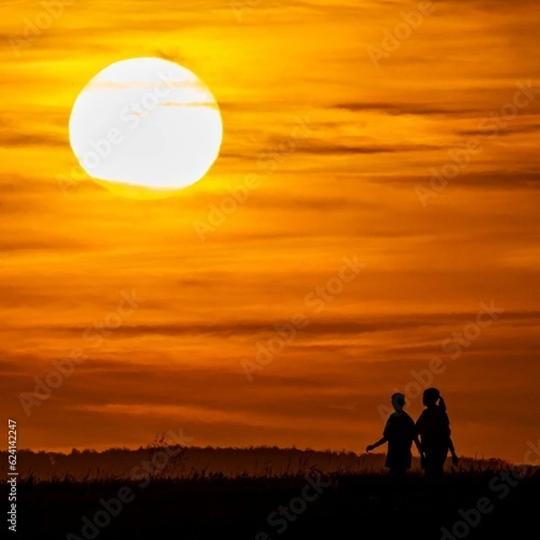 Obraz couple at sunset