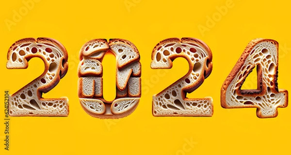 Fototapeta bread 2024 new year