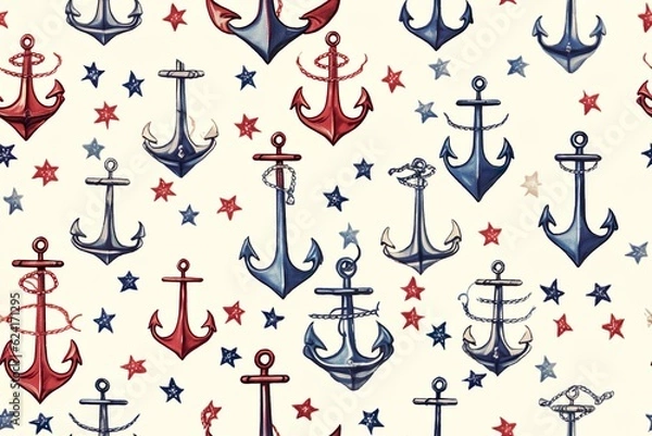 Fototapeta anchor pattern | Generative AI