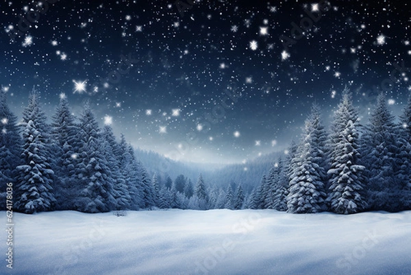 Obraz Winter landscape with trees and snow