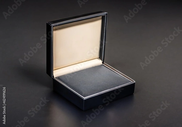 Obraz Open empty jewelry box mockup. Template for bijouterie sale advertisement. AI Generative