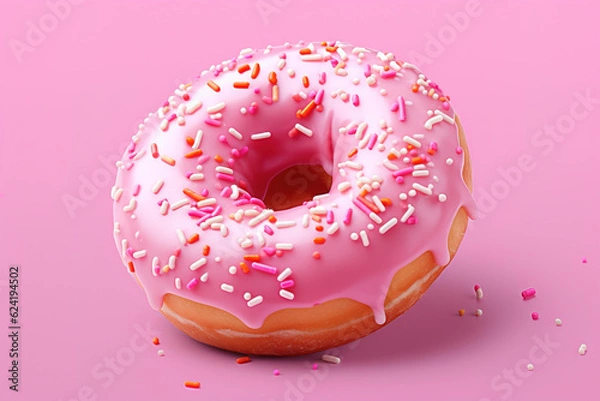 Obraz donut with pink sprinkles