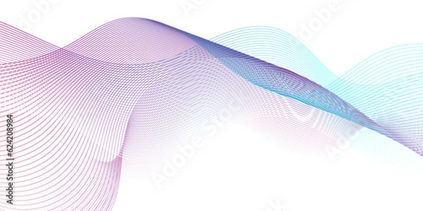 Fototapeta Abstract background with waves Abstract colorful gradient blend wave lines and technology background. Dynamic flowing wave lines design element. Abstract wavy lines gradient vector illustration.