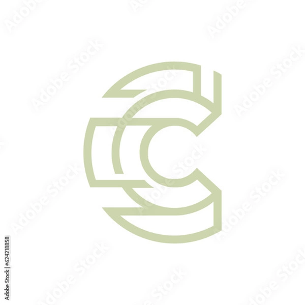 Fototapeta Monogram design vector logo. Monogram initial letter mark C logo design. Monogram design vector logo. Monogram initial letter mark C logo design simple C monogram