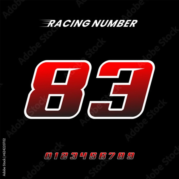 Obraz Racing Number 83 Design Vector Template