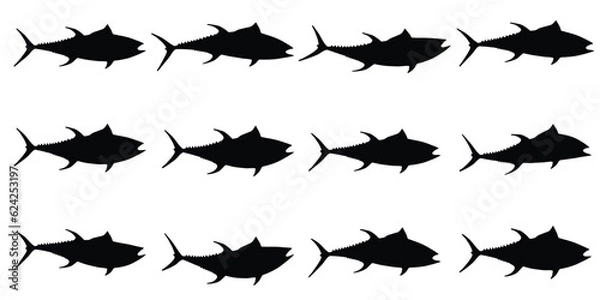 Obraz Tuna fish silhouette vector eps 10