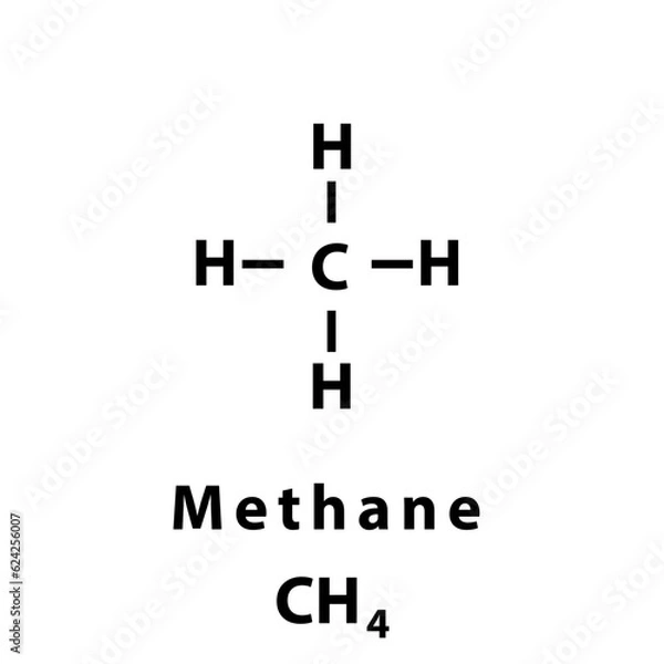 Fototapeta Metane structure formula flat style