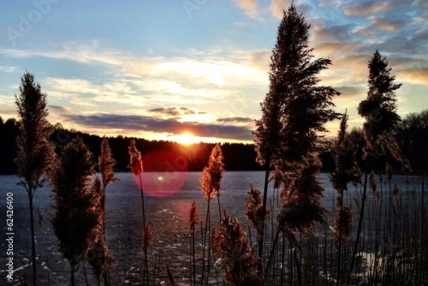 Fototapeta jezioro zimą