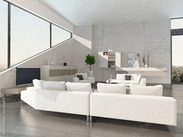 Fototapeta Modern luxurious living room interior