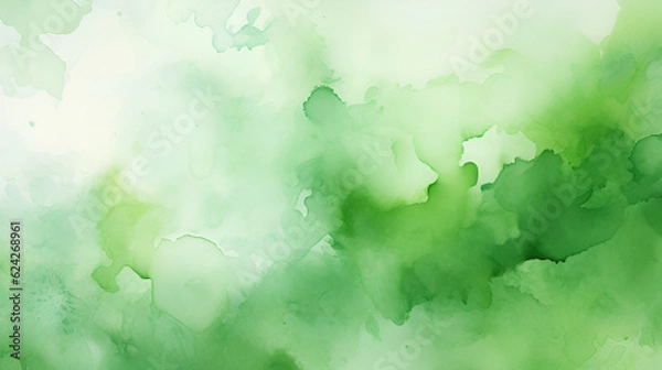 Fototapeta green abstract watercolor hand painted background image | Generative AI