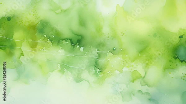 Fototapeta green abstract watercolor hand painted background image | Generative AI