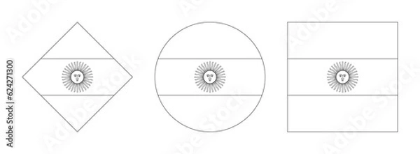 Fototapeta argentina flag outline set. transparent png background